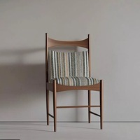 Chaise de salle à manger en bois massif de style nordique ancien avec dossier pour la maison, le bureau et la villa