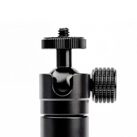 Kepala Bola Mini Putar 1/4" dari Aluminium untuk Tripod Kamera, Kepala Bola dengan Dudukan Ulir 14