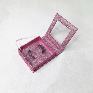 Boîte d'emballage personnalisée pour cils en vison avec logo magnétique et paillettes rectangulaires - Product Image 2