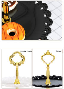 Круглое украшение стола 3-ярусная подставка для кексов тарелка пластиковая подставка для десертных подносов для вечеринки, свадьбы на день рождения - Product Image 4