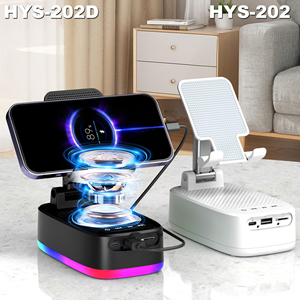 Haut-parleur sans fil multifonctionnel <span class=keywords><strong>pour</strong></span> ordinateur de bureau et téléphone portable, avec support de téléphone LED rotatif et pliable, couleur unie – Vente chaude - Product Image 2