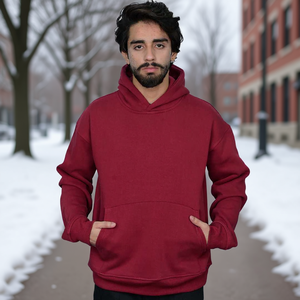 Sweat à capuche personnalisé pour homme, en molleton, couleur et taille personnalisables, logo OEM, mode décontractée d'hiver, coupe ample et classique - Product Image 2