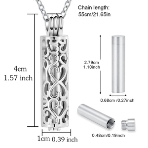 Paslanmaz çelik silindir <span class=keywords><strong>Urn</strong></span> kolye erkekler ve kadınlar için kremasyon takı keephuman anıt kolye için insan ve evcil hayvan külleri - Product Image 2