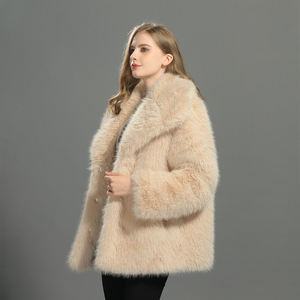 แจ็คเก็ตแฟชั่นฤดูหนาวสำหรับผู้หญิง,เสื้อโค้ทขนสัตว์เทียมสีขาวแจ็คเก็ตขนสัตว์เทียมเสื้อโค้ทขนสัตว์เทียม - Product Image 3