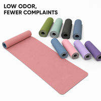 Tapis de yoga rectangulaire en TPE avec logo sérigraphié personnalisé ODM, tapis de méditation inaltérable pour les détaillants de fitness en ligne et les fournisseurs en gros