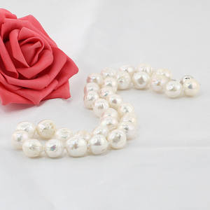 12-13mm גדול גודל לבן צבע מים מתוקים אמיתי הבארוק גרעיני קמטים פנינה שרשרת - Product Image 3