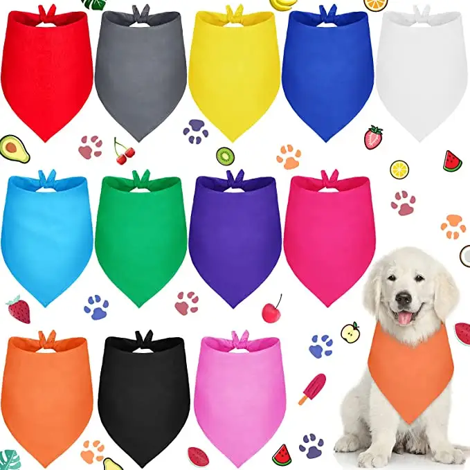 Commercio all'ingrosso di sublimazione stampato di colore solido triangolo pet bandana logo personalizzato bandana cane per le piccole e cani di taglia grande