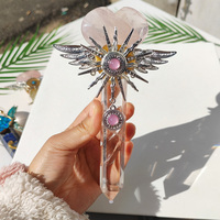 Jingfa Vente en gros de baguettes magiques en cristal naturel, améthyste, fluorite, en forme de cœur, en forme de tour, baguette de pharaon, décoration