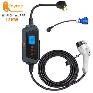 Cargador portátil para vehículos eléctricos Feyree Tipo 1 de 12kW, 50A, 110V, con cable eléctrico de 5m y adaptador para uso en exteriores. - Product Image 1