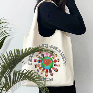 Bolsa de Lona Personalizada con Diseño de la Conferencia de la Iglesia de Jesua 2024, para Viajar, con la Frase 'Declarar la Buena Nueva' - Product Image 1