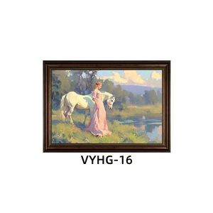 Custom Emoldurado Romântico Pastoral Girl Art Print Europeu Vintage Wall Picture para Home Office Quarto Decoração