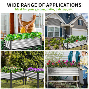 Jardinière en métal bon marché en gros Kit en acier avec pieds surélevés Jardinières Lits de fleurs pour légumes - Product Image 6