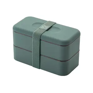 2 Tiers Draagbare Verzegelde Bento Box Rvs Voedsel Container Metalen Lunchbox Voor Kinderen