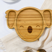 Fabricant d'assiettes à dîner personnalisables Vaisselle en bambou Plat et assiette Assiettes en bambou en forme de koala pour enfants