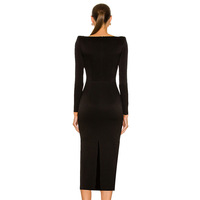 Robe formelle en tricot élégante de luxe à coupe croisée sur mesure de l'usine 2023, mode coréenne