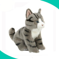 Jouet de chaton orange réaliste en peluche de 10 pouces, animal en peluche, chat tigré, fabrication OEM en Chine, vente en gros