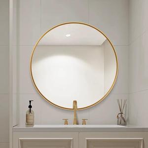 Miroir décoratif en verre trempé ultra-clair avec cadre en alliage d'aluminium argenté pour salle de bain, sol, mur, salon - Product Image 5