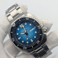 Montre mécanique automatique pour hommes, en acier inoxydable, avec aiguilles lumineuses, chronographe, montre de plongée sportive, 22mm, résistante à l'eau jusqu'à 50m