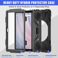Pour Amazon Kindle Fire HD 10 13th Gen 2023 housse de tablette antichoc en Silicone épais avec support rotatif pour dragonne
