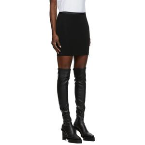 Custom Black Elastic Waistband Sport Jersey Short <b>Skirt</b> Women Zip Mini <b>Skirt</b> for <b>Girls</b> - Product Image 4