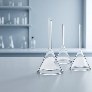 Entonnoir Buchner en verre, filtre conique triangulaire de laboratoire, 60, 75, 90, 100 mm, col long, équipement de chimie - Product Image 5