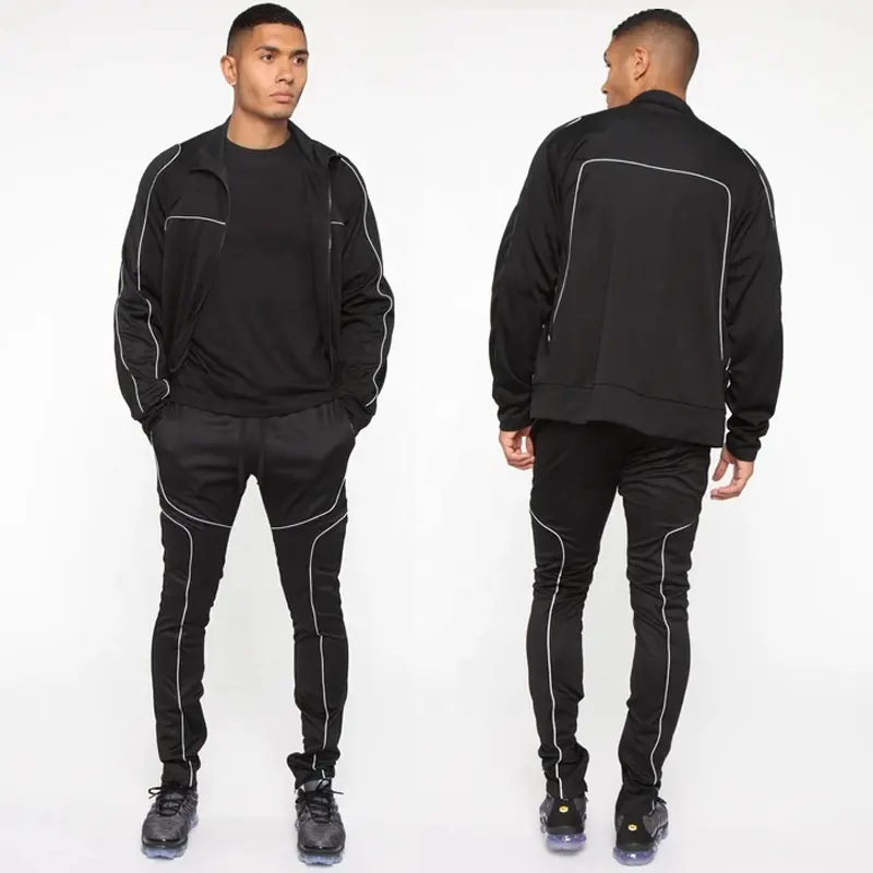 2021 Spring Streetwear Men 2 Piece Sweat Suits Male Bulk Custom Logo Jogger Fitted Tracksuit Sweatsuit Sets