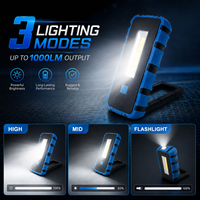 LED-Arbeitsleuchte 800LM Wiederaufladbare Magnetische COB-Arbeitslampe USB-C Tragbare Taschenlampe mit Haken für Mechaniker Autoreparatur Garage