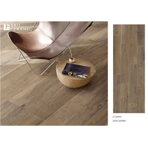 Ebro Ceramic Beige color non slip rectified edge factory supply wood porcelain floor tile 200x1200 212CK01