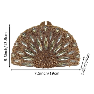 Women Luxury Crown Crystals Evening Bag Dazzling Floral Rhinestones Clutch Purse Birthday Party <b>Wedding</b> Handbag - Product Image 5
