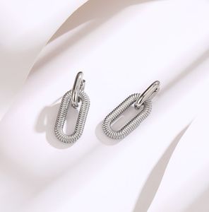 Boucles <span class=keywords><strong>d</strong></span>'oreilles pendantes exagérées en chaîne Boucles <span class=keywords><strong>d</strong></span>'oreilles géométriques en acier inoxydable plaqué or 18 carats - Product Image 5
