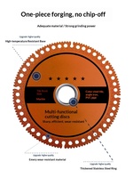 Disque de coupe composite multifonction en alliage de diamant industriel 100 mm pour meuleuse d'angle - Coupe acier/métal/pierre/bois/plastique