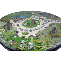 Artisanat en résine avec fleurs sèches fleurs conservées Table basse en résine époxy pour meubles de maison Table basse Table ronde