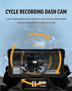Caméra de tableau de bord <span class=keywords><strong>moto</strong></span> HD 1080P étanche à double objectif (avant et arrière) avec enregistreur de conduite, moniteur de stationnement et détection de pression des pneus TPMS - Product Image 6