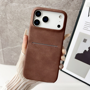 Da cảm thấy Lamb PU da điện thoại bìa cho Iphone 17 Pro Max đơn giản kinh doanh điện thoại trường hợp đối với iPhone 16 Pro 15 14 13 với khe cắm thẻ nhớ - Product Image 5