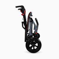 Fauteuil roulant manuel pliable léger QHC LJ02LJ-RED pour personnes âgées et handicapées, certifié CE ISO, en aluminium, avec dossier réglable et accoudoirs rabattables, capacité 100 kg
