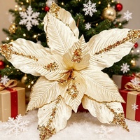 Bunga Natal Poinsettia Tiruan Realistis Tahan Air dan Tahan Lama, Laris Manis 2026 untuk Dekorasi Hotel dan Acara