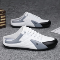 Chaussures décontractées respirantes à enfiler pour hommes, style coréen, grande taille, demi-pointure printemps, doublure en maille