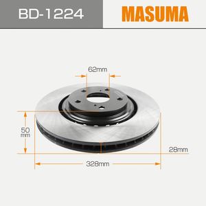 Masuma แผ่นดิสก์เบรกหน้า BD-1224สำหรับรถยนต์, อะไหล่รถยนต์ ALA40L แผ่นดิสก์เบรกหน้าหลังหนัก1 43512-0E030 - Product Image 2