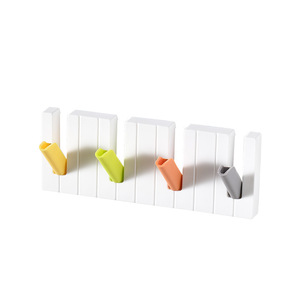 Wholesale Modern Plastic Piano <b>Key</b> <b>Hook</b> No-Drill <b>Wall</b> Mounted Organizer <b>for</b> Entryway Coat and Storage - Product Image 1
