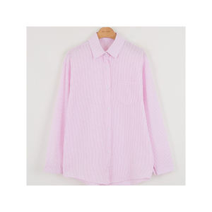 Camisa a rayas de tela de temporada de fabricante coreano Popular en venta Camisa a rayas diaria de llamadas de punto anticontracción - Product Image 1