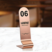 Porta Números de Mesa Vertical Dorado Multifuncional de Acero Inoxidable, Clip Personalizado para Placas, Menús de Hotel y Restaurante, Tarjetas de Asiento OEM