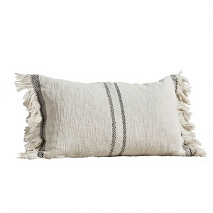 Housse de coussin vintage bohème de designer, coussin décoratif tissé à la main de luxe par Indian Textiles, motif H/L - Product Image 1