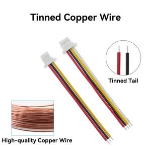 Kabel Terminal Ujung Tunggal JST SH 1.0mm Pitch Kustom Pabrik 2 3 4 5 8 9 10 12 Pin Kabel Tembaga Berlapis Timah 100mm 200mm 300mm - Product Image 4