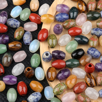 Perles de riz en pierre gemme 13x18MM sculptées, trou large 4MM, pour la fabrication de bijoux DIY (bracelets, colliers) - Marque Zitian