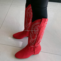Chaussures de danse personnalisées à talon orné de strass avec talon cubain et semelle en daim, bottes de danse en ligne pour femmes, vente en gros de bottes de danse country