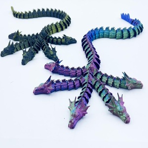 Fournisseurs en gros de figurines tendance imprimées en 3D en plastique, thème films et séries TV, serpent à cinq têtes et dragon chinois à articulations mobiles, échelle 1/12 - Product Image 4