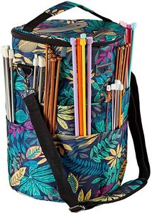 Custom Round Crochet Knitting Storage Bag with Front Compartment & Drawstring Closure for Separate Accessory Storage - Product Image 6