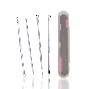 Facial Cleansing <strong>Blackhead</strong> Extraction <strong>Tool</strong> 4Pcs Set Stainless Steel Acne Removal Needle <strong>Blackhead</strong> <strong>Remover</strong> Needle Pore Cleaning - Product Image 2