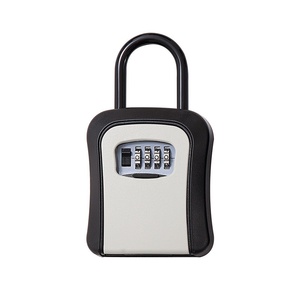 <span class=keywords><strong>Boîte</strong></span> <span class=keywords><strong>à</strong></span> <span class=keywords><strong>clés</strong></span> suspendue murale <span class=keywords><strong>à</strong></span> double usage avec câble métallique en plastique avec verrouillage par mot de passe pour le rangement - Product Image 1