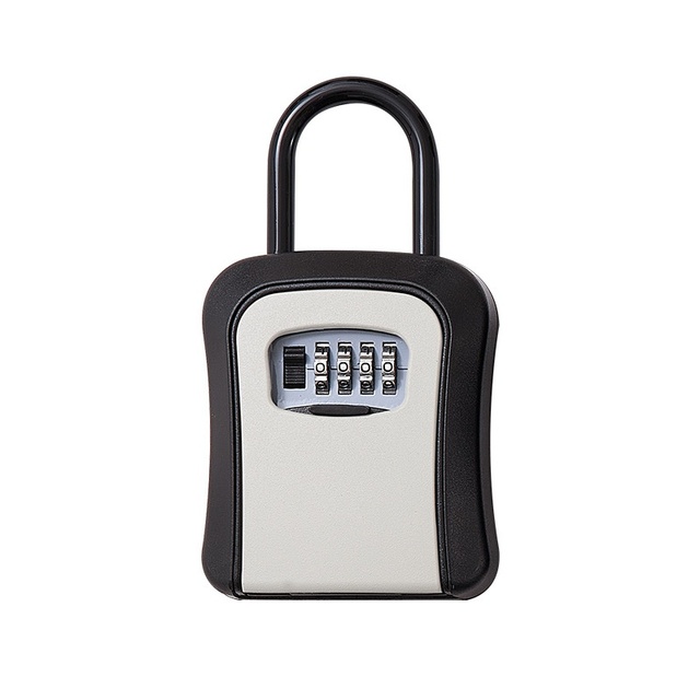 Dual-Purpose Full Plastic Wire Rope Wall-Mounted Hanging Key Box with Password Lock for Storage